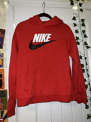 Buy Nike Boys Red Logo Hoodie Long Sleeve Spell Out Graphic Standard Print XL • 8.04£