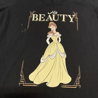 Buy Women's Disney Beauty And The Beast  Belle “His Beauty” Shirt Size Medium Black • 11.23£