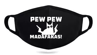 Buy PEW PEW MADAFAKAS Face Mask Washable Breathable Reusable Protection Cat Mask   • 5.99£
