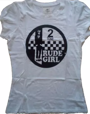 Buy Rude Girl Two Tone Organic Cotton New Look Tshirt Scooter Mod Lambretta Vespa • 6.99£