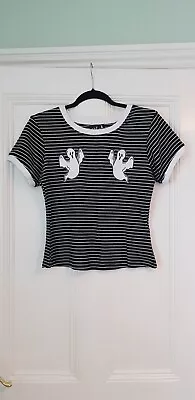 Buy Hell Bunny 2x Emo / Goth / Alternative T-Shirt Bundle, Size S (UK 10) • 7£