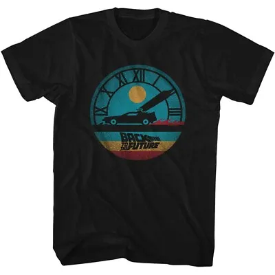 Buy Back To The Future Movie Merch DeLorean & Clock Tower Face Men's T Shirt • 38.10£