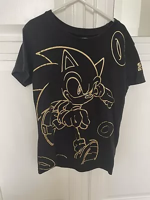 Buy Matalan Boys Black Sonic The Hedgehog T Shirt Aged 9 Years • 2.99£
