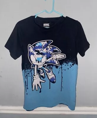 Buy Sonic The Hedgehog Kids T-Shirt Boys Character Black Top • 0.99£