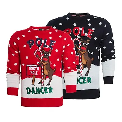 Buy Mens Christmas Jumper Funny Novelty Xmas Pullover Sweater Knitted Santa Reindeer • 14.99£