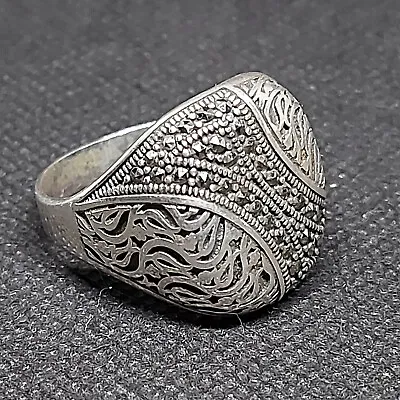 Buy Unique Biker Men's Ring 925 Silver Tuareg Small Onyx Stone Desert Jewelry Sz 10 • 33.75£