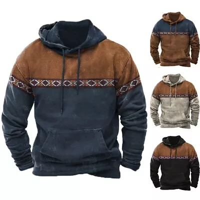 Buy Stylish Men's Hooded Sweatshirt With Long Sleeves And Pocket For A Trendy Style • 26.76£