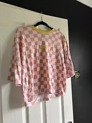 Buy RAGGED  Pink Checkered Tshirt Size Small • 8£