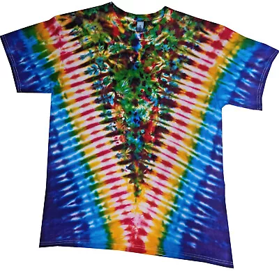 Buy T Shirt Tie Dye, Rainbow V,  All Sizes,  Hand Crafted In The UK • 18.75£