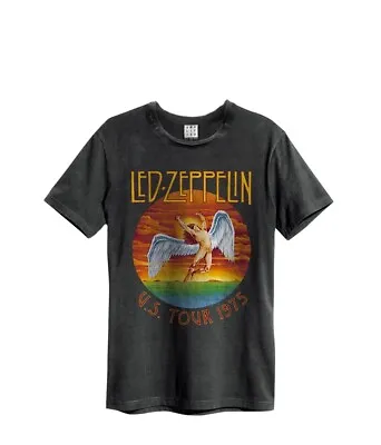 Buy Led Zeppelin Tour 1975 Vintage Charcoal Small Unisex T-Shirt Official NEW • 22.99£