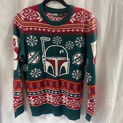 Buy Star Wars Mandalorian Ugly Christmas Sweater Red Green Small Unisex • 18.77£
