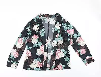 Buy CAPSULE Womens Black Floral Jacket Blazer Size 14 • 8.50£