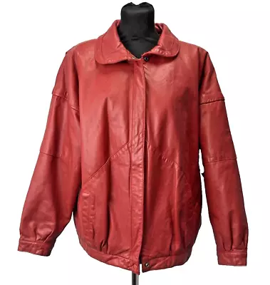 Buy Echt Leder Red Authentic Leather Women's Jacket EU 44 • 60£