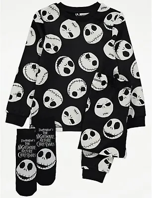 Buy Disney Nightmare Before Christmas Fleece Pyjamas 10-11 Years With Slipper Socks • 11£