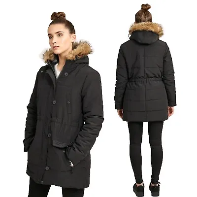 Buy Brave Soul Womens Parka Jacket Ladies Fur Hooded Quilted Coat Winter Top Parker • 34.99£