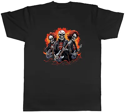 Buy Skeleton Band Mens T-Shirt Electric Guitar Music Rock N Roll Tee Gift • 8.99£
