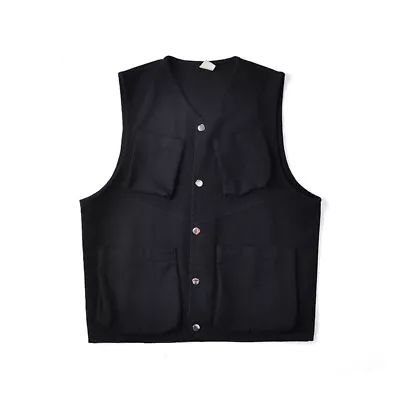 Buy Pocket Men Vest Retro Cargo Waistcoat Sleeveless Jacket Summer Gilet Casual Tops • 18.09£