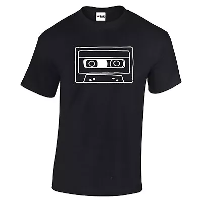 Buy Music T Shirt Mens Unisex TAPE CASSETTE Line Art Gift Novelty Joke CHD3 BWC • 6.97£