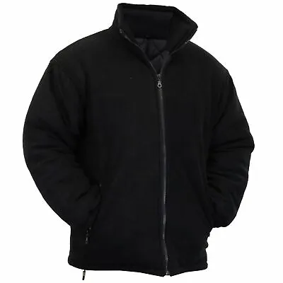 Buy Mens Extra Thick Fleece Heavy Duty Work Jacket Padded Anti Pill Winter Black  • 24.99£