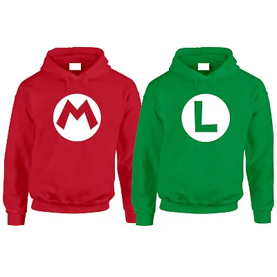 Buy Mario Character Logo HOODIE Luigi  PREMIUM Retro Gaming Kids And Adults • 16.95£