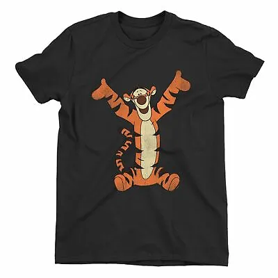 Buy Winnie The Pooh Tigger Jump Men's Black T-Shirt • 18.99£
