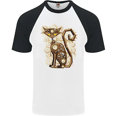 Buy Steampunk Cat Mens S/S Baseball T-Shirt • 9.99£