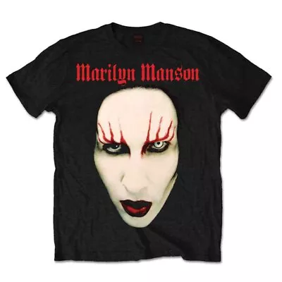Buy Officially Licensed Marilyn Manson Red Lips Mens Black T Shirt Classic Tee • 14.95£