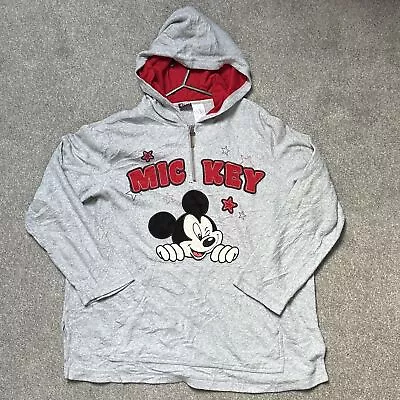 Buy Disney Micky Mouse Grey Quarter Zip Hoodie Women’s 2XL • 25£