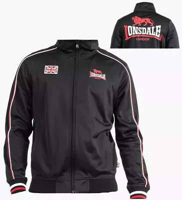 Buy Lonsdale Tricot Training Jacket Skellberry Tracksuit Top Sport Regular-Fit Black • 69.90£