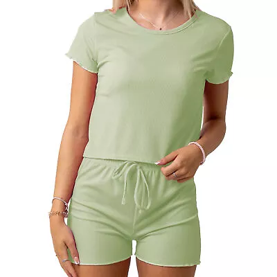 Buy Ladies Pyjamas Shorty Nightwear Short Sleeveless Set Pjs Loungewear Stretch 8-26 • 9.99£