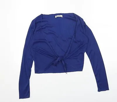 Buy Original Womens Blue Cotton Wrap T-Shirt Size 10 V-Neck • 3.25£