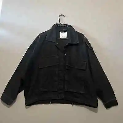 Buy Garage Denim Jacket XS/S Oversized Boxy Black Cinched Waist  • 12.76£