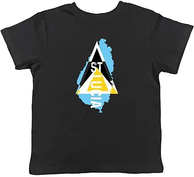 Buy St Lucia Kids T-Shirt Travel Map Flag Childrens Boys Girls Gift • 5.99£