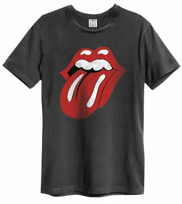 Buy Amplified Rolling Stones Tongue Era Mens Charcoal T Shirt Rolling Stones Tee • 24.95£