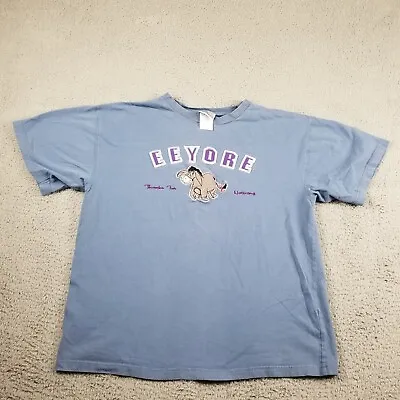 Buy Vintage Disney Eeyore T-Shirt Woman XL Blue Embroidered Thanks For Noticing • 21.63£
