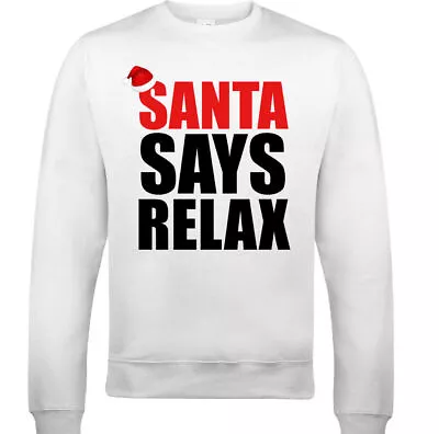 Buy Santa Says Relax Sweatshirt Mens Funny Xmas Frankie Ugly Jumper Secret Santa • 16.99£