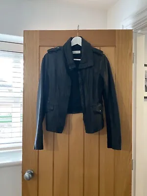 Buy Womens Whistles Leather Jacket Cropped Black And Size 10 And Hardly Worn • 35£