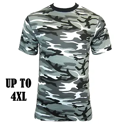 Buy Urban Camo T-Shirt - 100% Cotton Army Military Camouflage Top - Up To 4XL - New • 14.95£