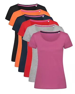 Buy Ladies Womens Womans Plain Cotton Short Sleeve Crew Neck Tee T-Shirt Tshirt • 7.85£