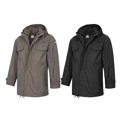Buy German Army Military Style Winter Parka Hooded Fleece Jacket Coat Olive Black • 64.50£