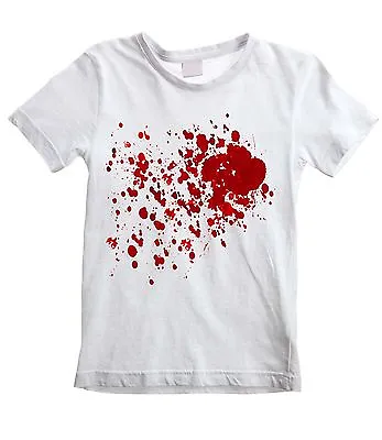 Buy BLOOD SPLATTER UNISEX KIDS T-SHIRT - Halloween Zombie Vampire Fancy Dress • 10.95£