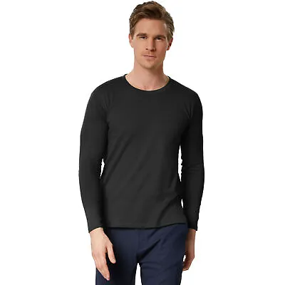 Buy Men's Long Sleeve T Shirt Cotton T-Shirt Longsleeve Sweatshirt Top Plain New • 25.99£
