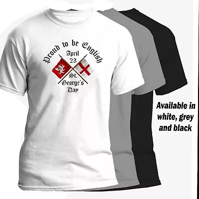 Buy 🏴󠁧󠁢󠁥󠁮󠁧󠁿 Proud To Be ENGLISH  St George's Day April 23rd T-Shirt | S-2XL  • 11.50£