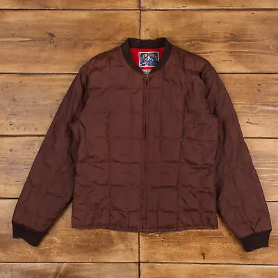Buy Vintage Herters Puffer Jacket M 70s Down Hudson Bay Quilted Brown Zip • 51.83£