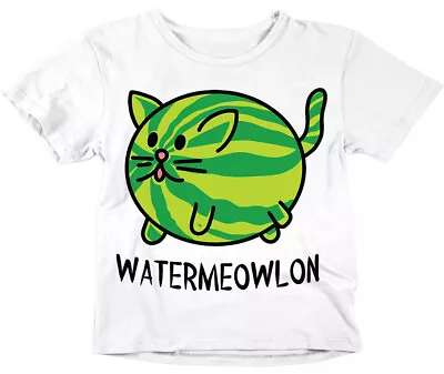 Buy WaterMeowlon Funny Cat Kids Boys Girls T-Shirt - Kitty Cute Lol Pun • 8.95£