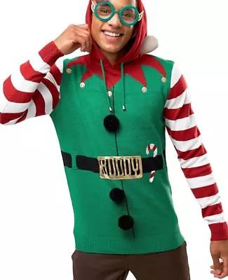 Buy Mens Elf Christmas Jumper Red Jingle Bell Xmas Size XS S M L XL Fun Novelty • 16.95£