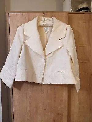 Buy Vintage Cream Swing Jacket, Size 6/small/ 50s/60s Floral • 10£