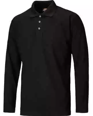 Buy Dickies Men Polo Shirt Long Sleeve  D20 - Size: S - Black - Workwear Clothing • 9.99£