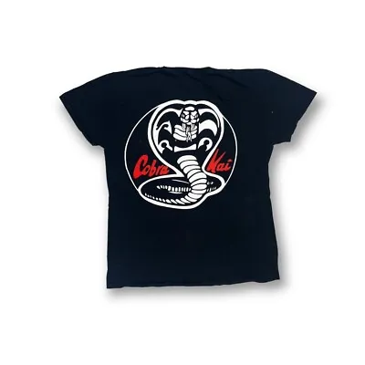 Buy Netflix Cobra Kai Dojo Double Sided Black Red And White Graphic T Shirt Size L • 6.40£
