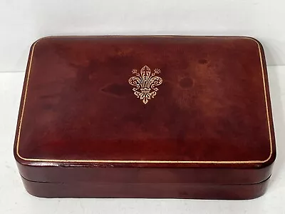 Buy Beautiful Vintage Burgundy Leather Trinket Jewellery Box Nice Patina • 95£